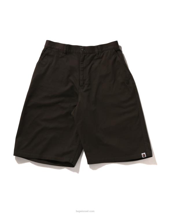 אפור כהה A Bathing Ape 644LV99 גברים מכנסי צ'ינו קצרים בגזרה רופפת נקודה אחת
