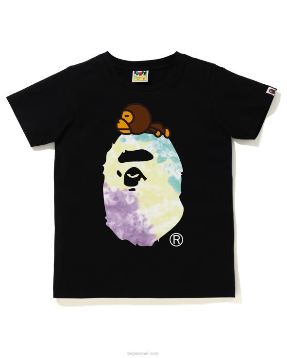 שָׁחוֹר A Bathing Ape 644LV993 נשים tie-dye milo על טי גדול