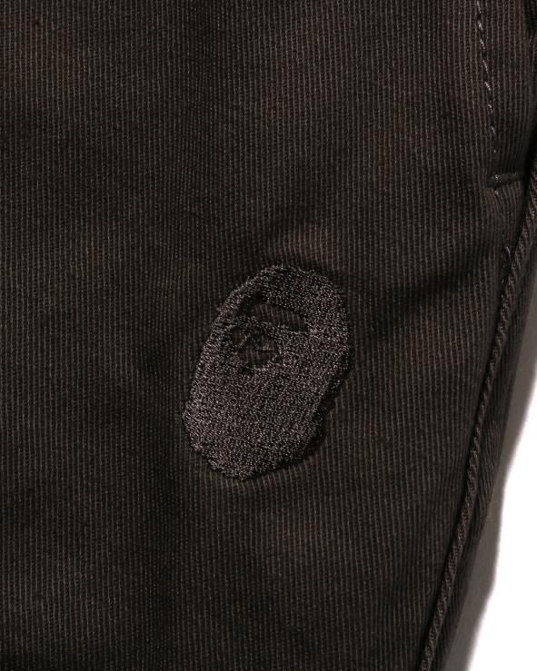 אפור כהה A Bathing Ape 644LV99 גברים מכנסי צ'ינו קצרים בגזרה רופפת נקודה אחת